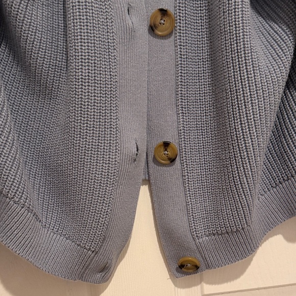 H&M Dusty Blue Ribbed Button-Front Cardigan - Picture 12 of 15